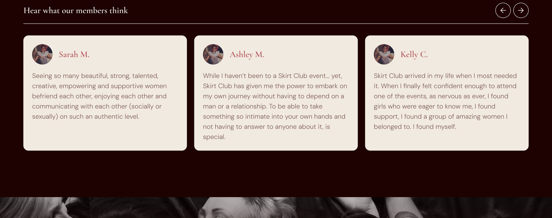 Testimonials from members