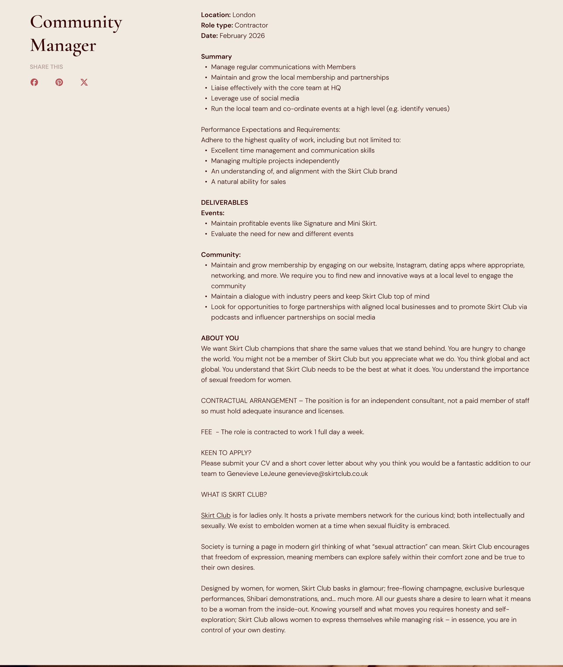 Community Manager role